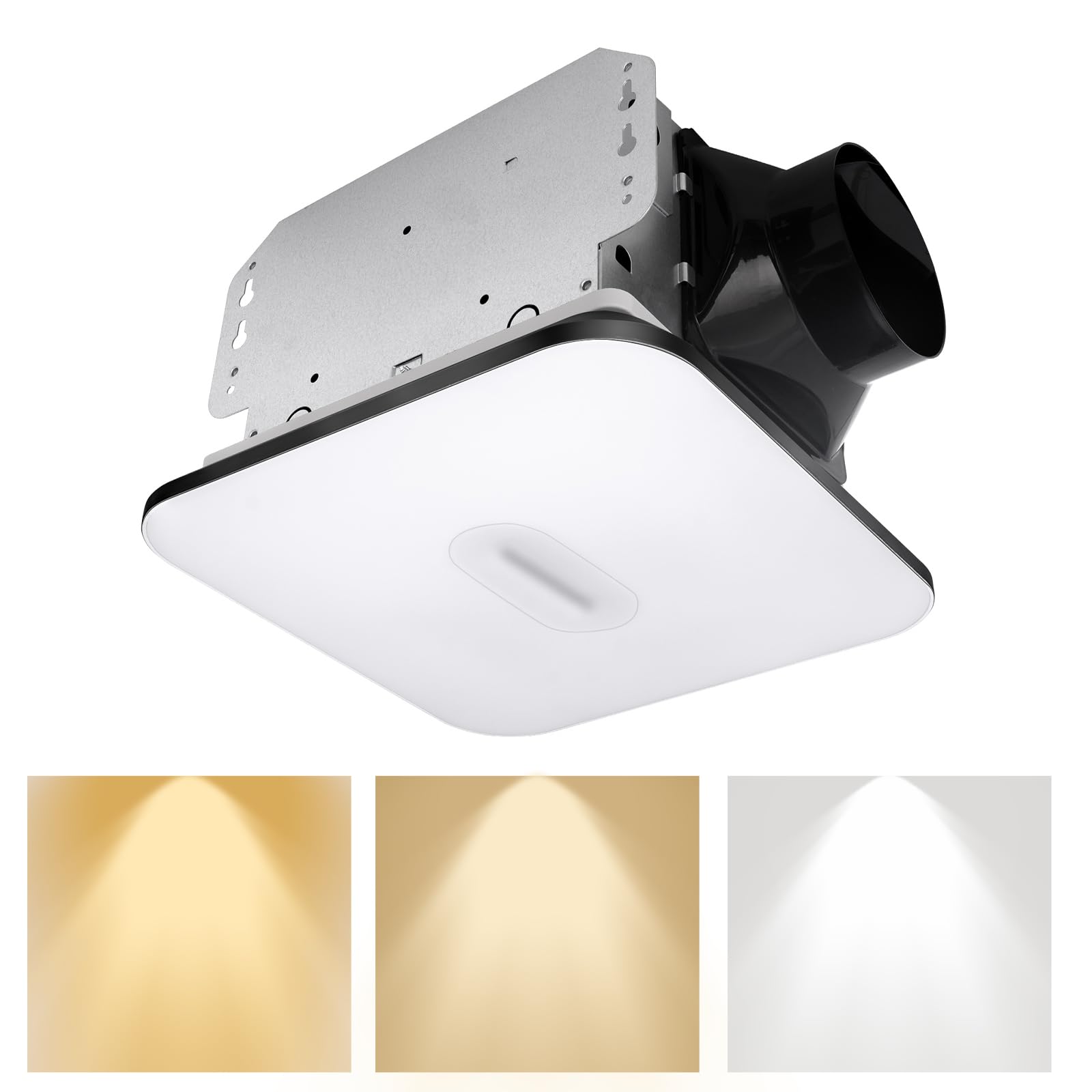 Amazon.com: Akicon Bathroom Exhaust Fan with Light, 15W Dimmable 3CCT ...