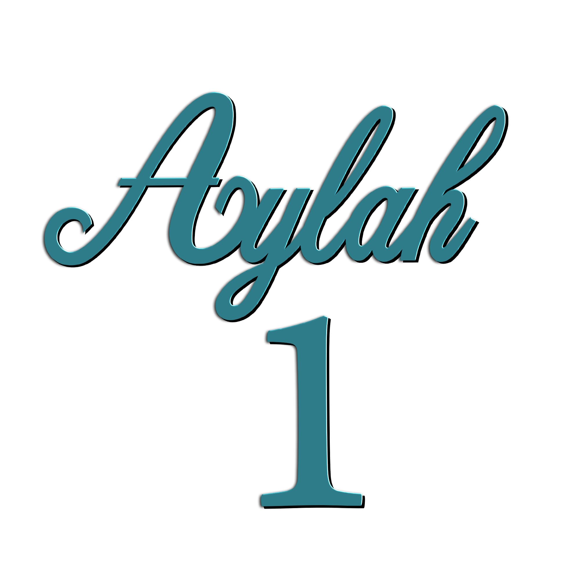 World of Sparkles | Personalised Name & Age Birthday Cake Charm | Birthday Party Cake Decoration | Turquoise - 5"