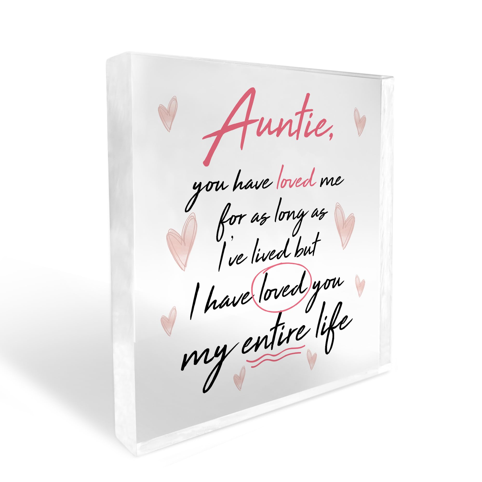 Red Ocean Auntie Gifts For Birthday Christmas Acrylic Block Thank You Gift For Her Niece Nephew Gifts Novelty Auntie Gifts