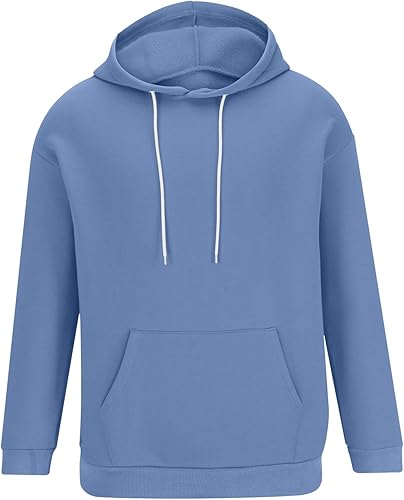 Miniatura 5 de Sudaderas con capucha de gran tamaño para hombre, de gran tamaño, color sólido, manga larga, gimnasio, atlética, sudadera con capucha casual elegante
