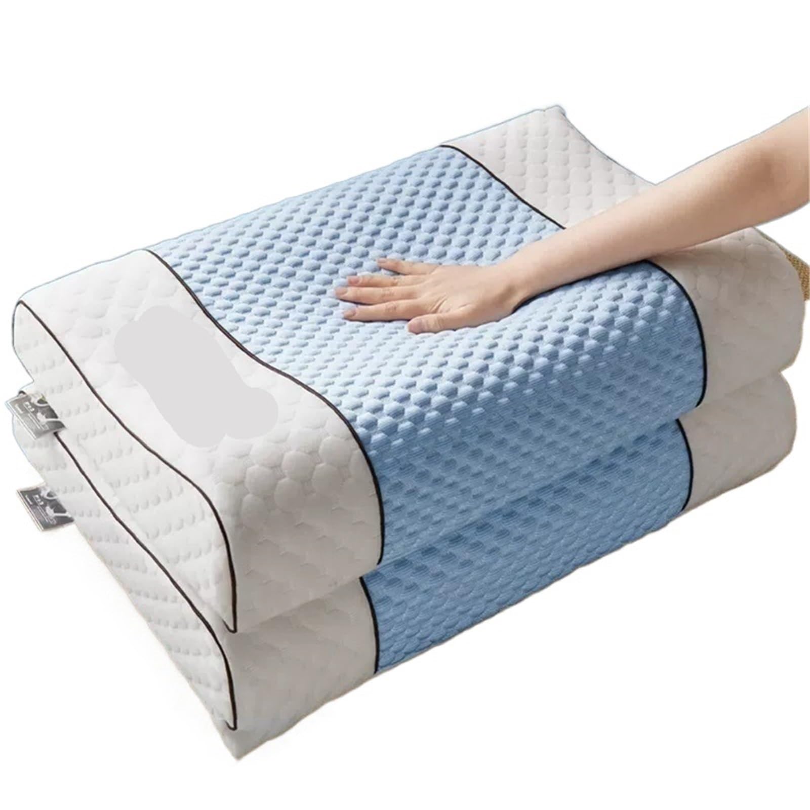 Dvmsief Blue Latex Pillow Latex Pillow Slow Rebound Health Care Memory Foam(Blue)