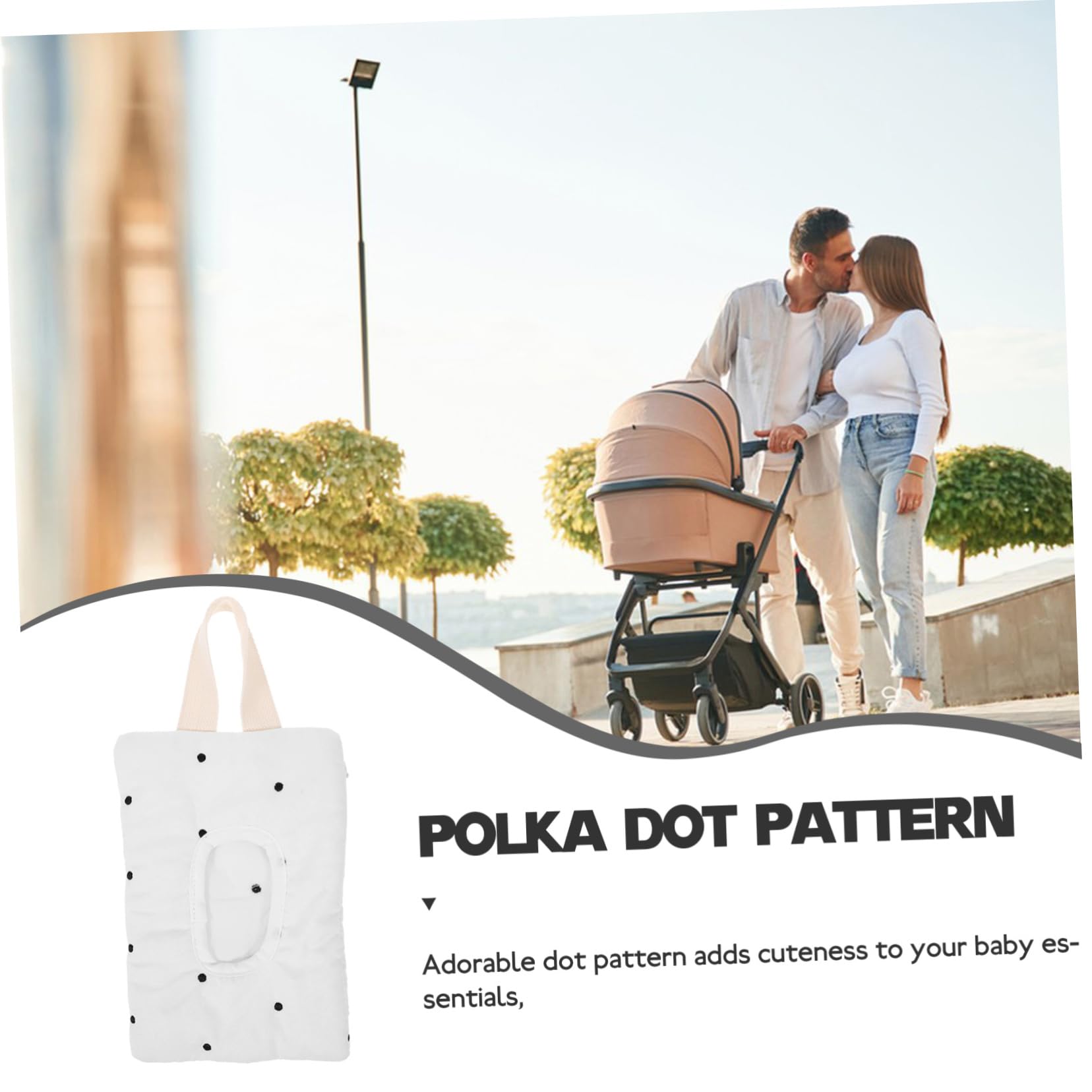 TOYANDONA 4piezas Bolsa De Pañuelos Colgante Para Coche Dispensador De Húmedas Portátil Diseño De Lunares Para Bebés y Viajes