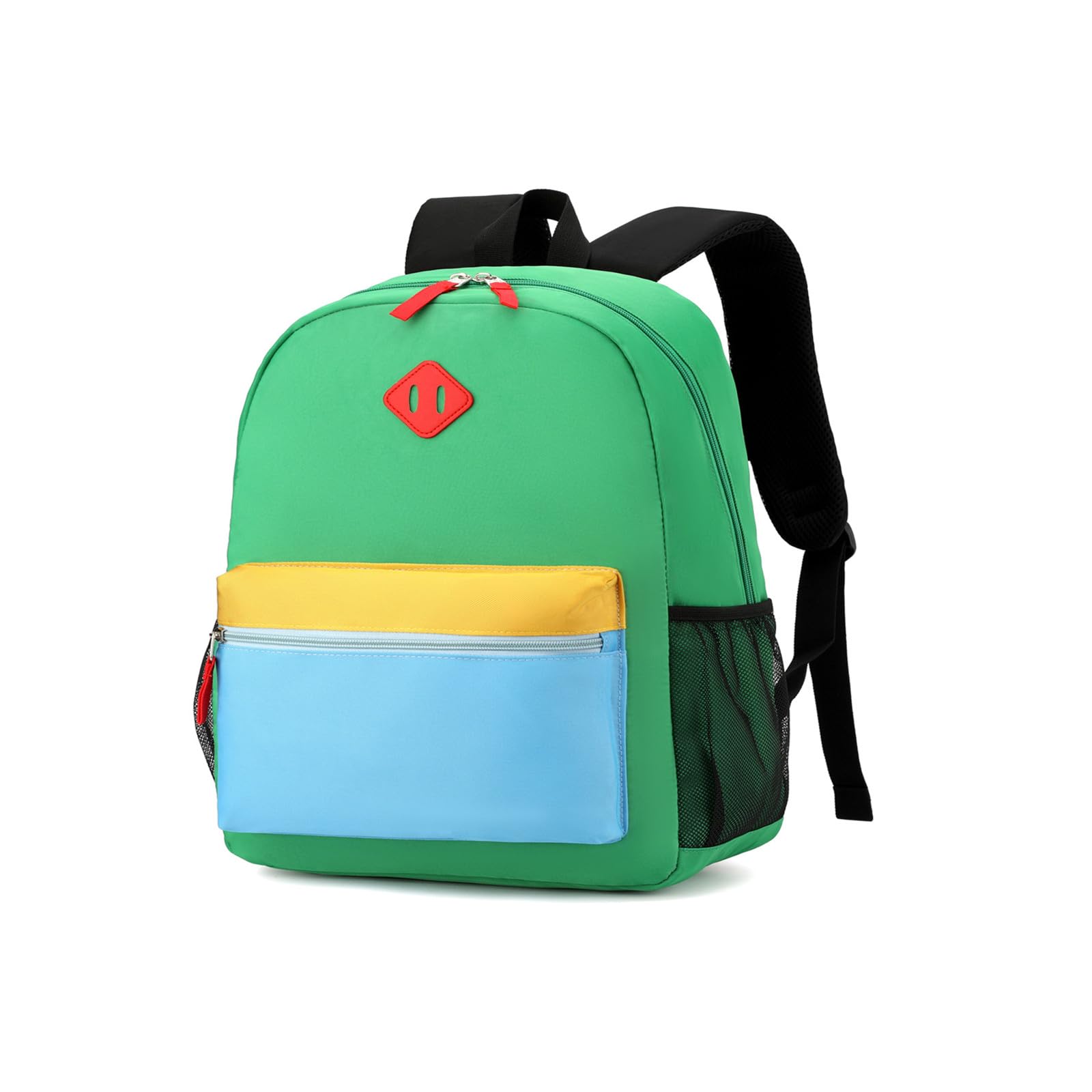 Toddler Backpack,12inch Preschool Backpack for Kids Boys and Girls 2-4 Kindergarten Preschool Bookbag with Chest Buckle (Green Blue, Small)