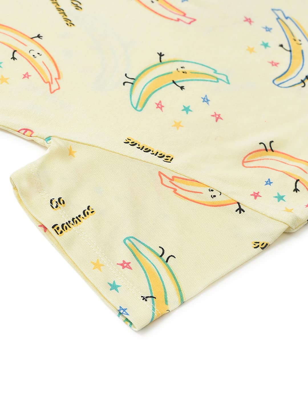 Mi Arcus Banana Printed Yellow Night Dress Nightsuit for Baby Girl for 18-24 Months 3