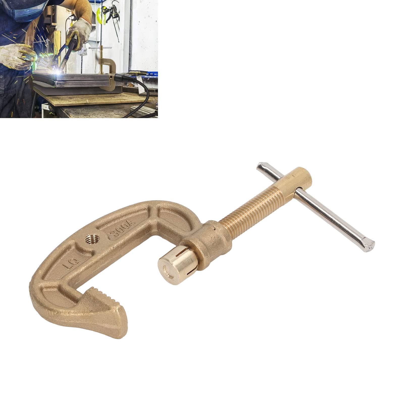 Welding Ground Clamp, 300A G Style Grounding Work Clamp Good Electrical Conductivity Wear Resistant Robust for Shipyard