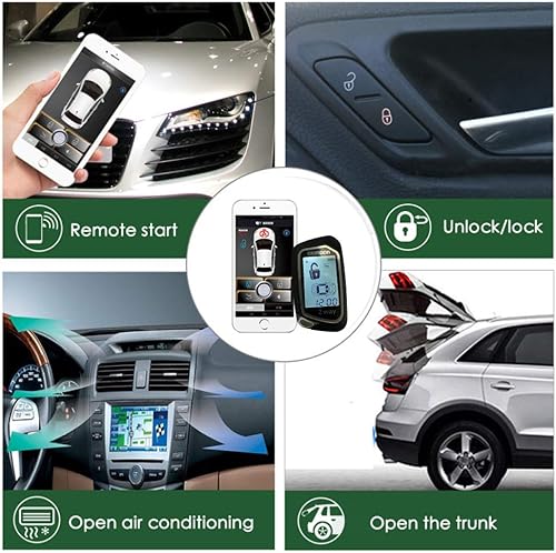 Miniatura 4 de Sistema de seguridad de alarma para automóvil con sistema de arranque de 1600 pies de alcance, no para el automóvil con arranque de una tecla