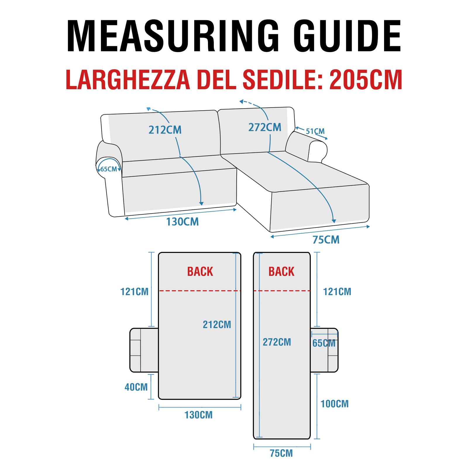 BellaHills 100% Impermeabile Copridivano 2 Posti Con Penisola a Destra- Copridivano Angolare - Antiscivolo - Antimacchia - Antigraffio Copridivano, Seduta 205cm, Grigio