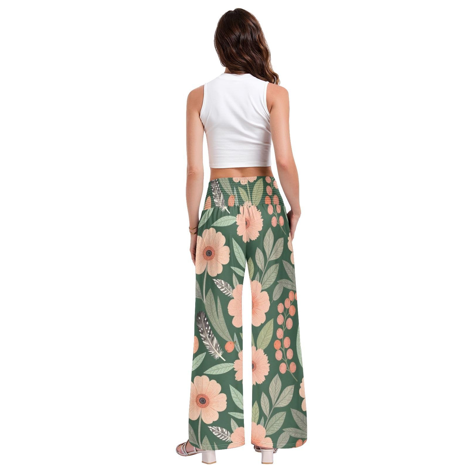 FRODOTGV Pantaloni da yoga da donna, motivo floreale, per rilassarsi a casa