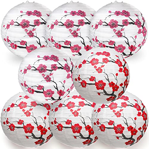 8 faroles de papel con diseño de cereza japonesa china para restaurante, iglesia, regalo de boda, recuerdos de fiesta, decoración de bricolaje, estilo oriental, luz de restaurante (lámpara de papel, 4