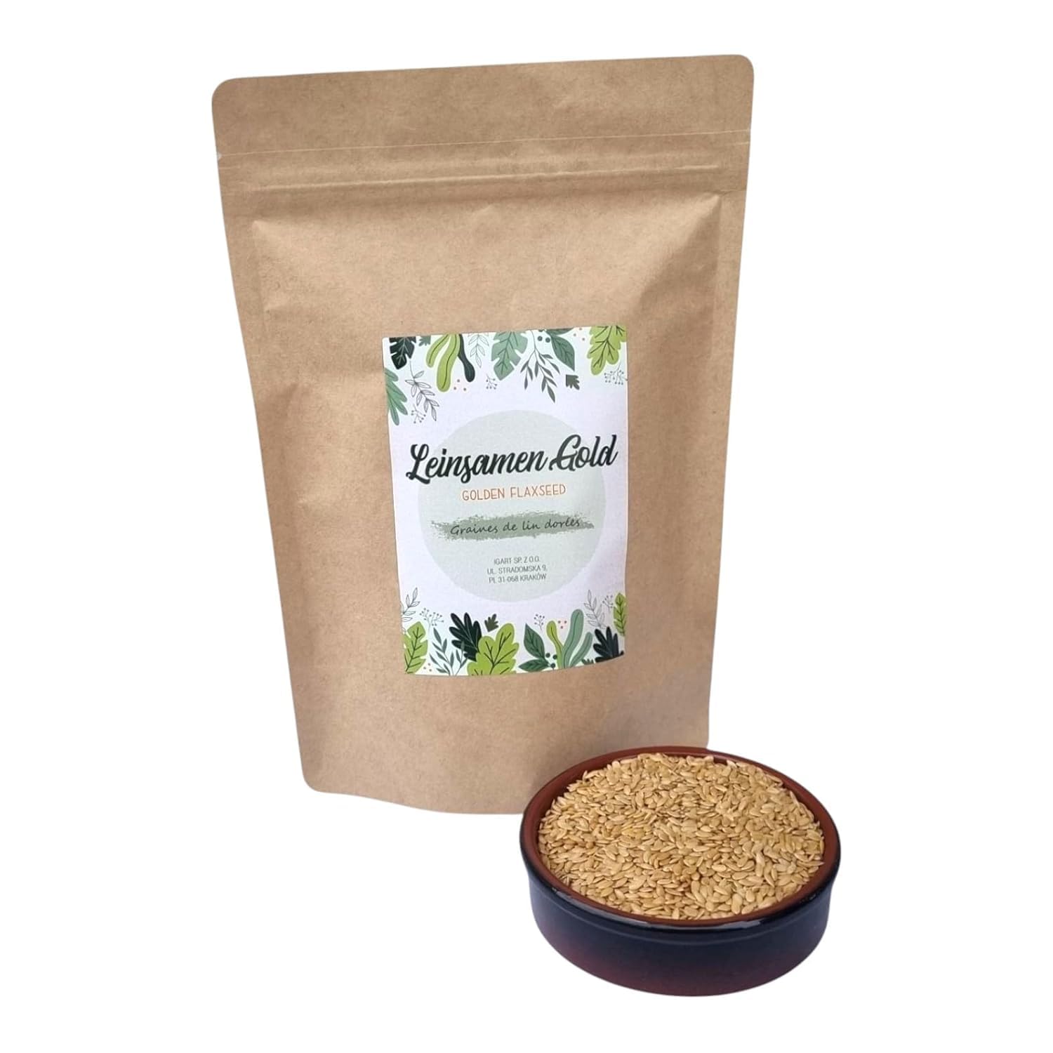 Semillas de lino dorado 2kg IGART FOOD&WOOD enteras para muesli y repostería