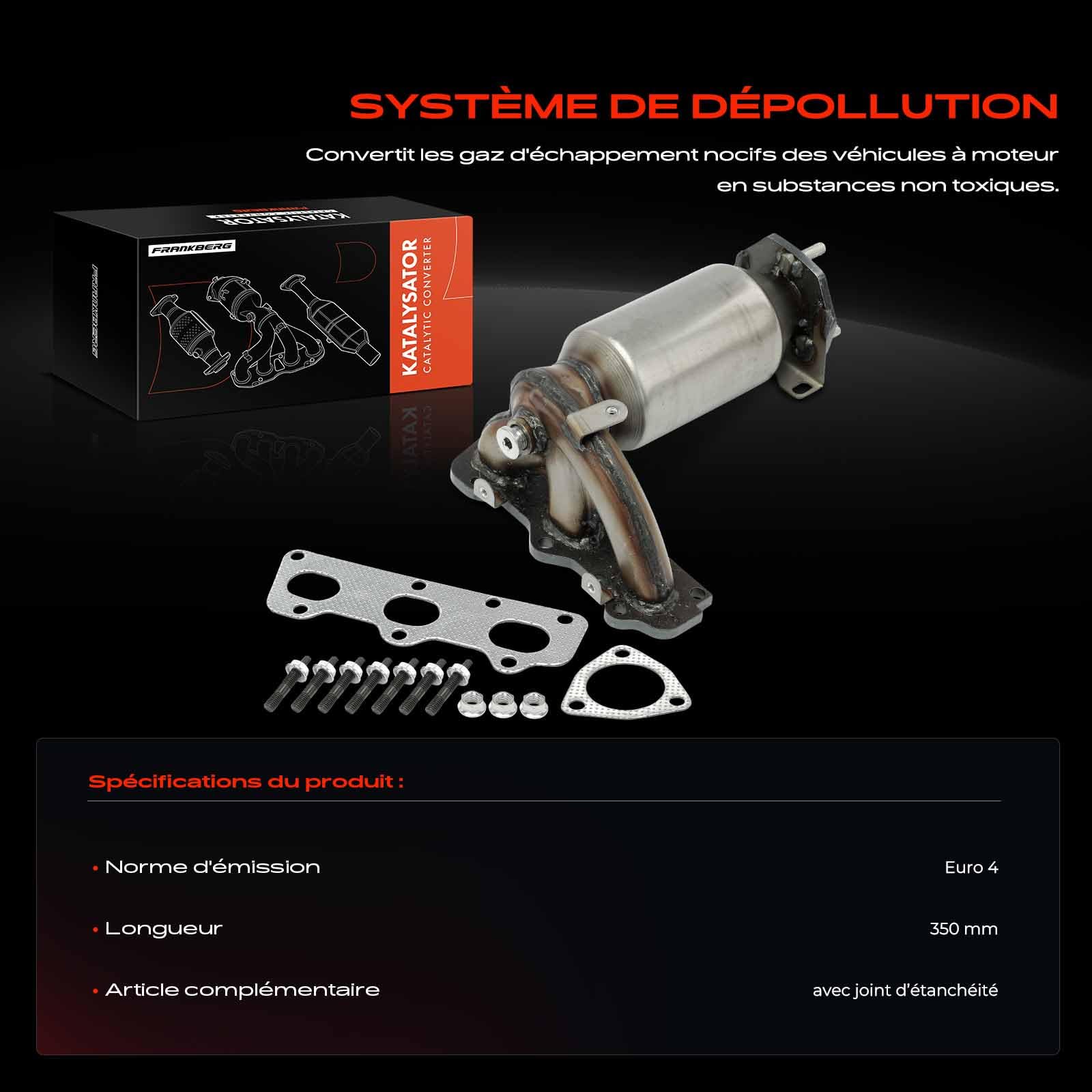 Frankberg Convertisseur catalytique essence 03E253020FX | Compatible avec: Polo 9A 9N, Cordoue 6L2, Fabia I Salon 6Y3, Ibiza III 6L1, Fabia I Praktik 6Y5, Fabia I 6Y2