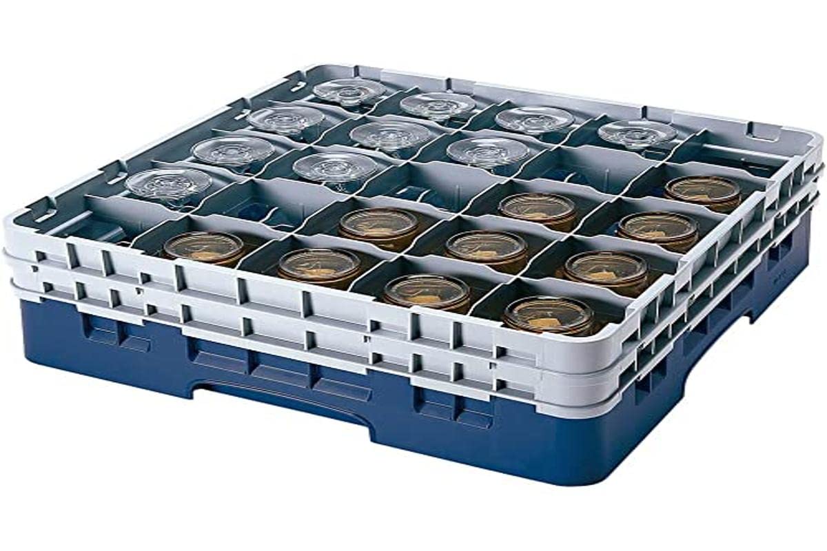 Cambro 30S434 Camrack Polypropylen Körbe für Stiel und Bechergläser mit 30 Fächern, 1/1 Grösse, Marineblau, 7.94cm Durchmesser, 13.3cm Maximale Höhe, 4 Stück