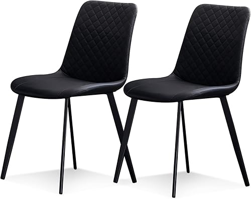 Miniatura 1 de seonyou Juego de 2 sillas de comedor negras para cocina, comedor, sillas de comedor modernas de mediados de siglo, sillas de comedor de metal