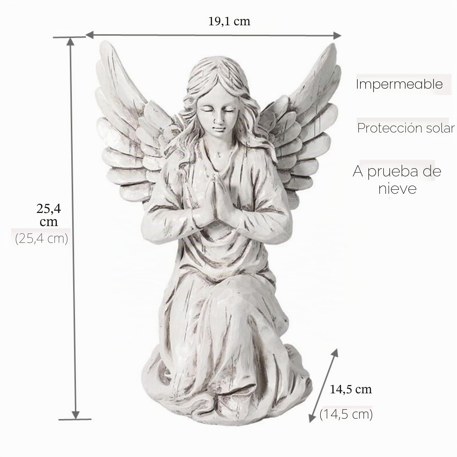 Ángel en oración para jardín, escultura religiosa de hada religiosa, impermeable, decoración artística para patio, césped, patio trasero, inauguración de casa, adorno regalo ángeles HSa-1