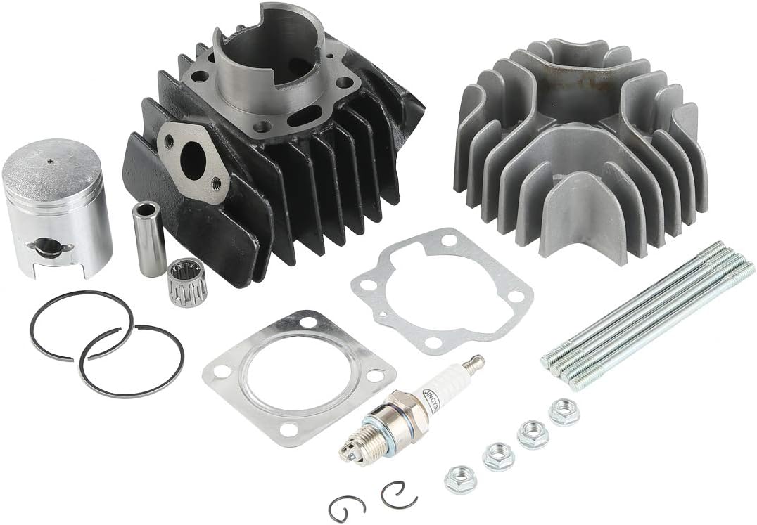 TCT-MOTORPARTS Cylinder Piston Gasket Head Top End Kit Fit For Suzuki JR50 1978-2006; Replace: 11111-04001/11211-04002-0F0