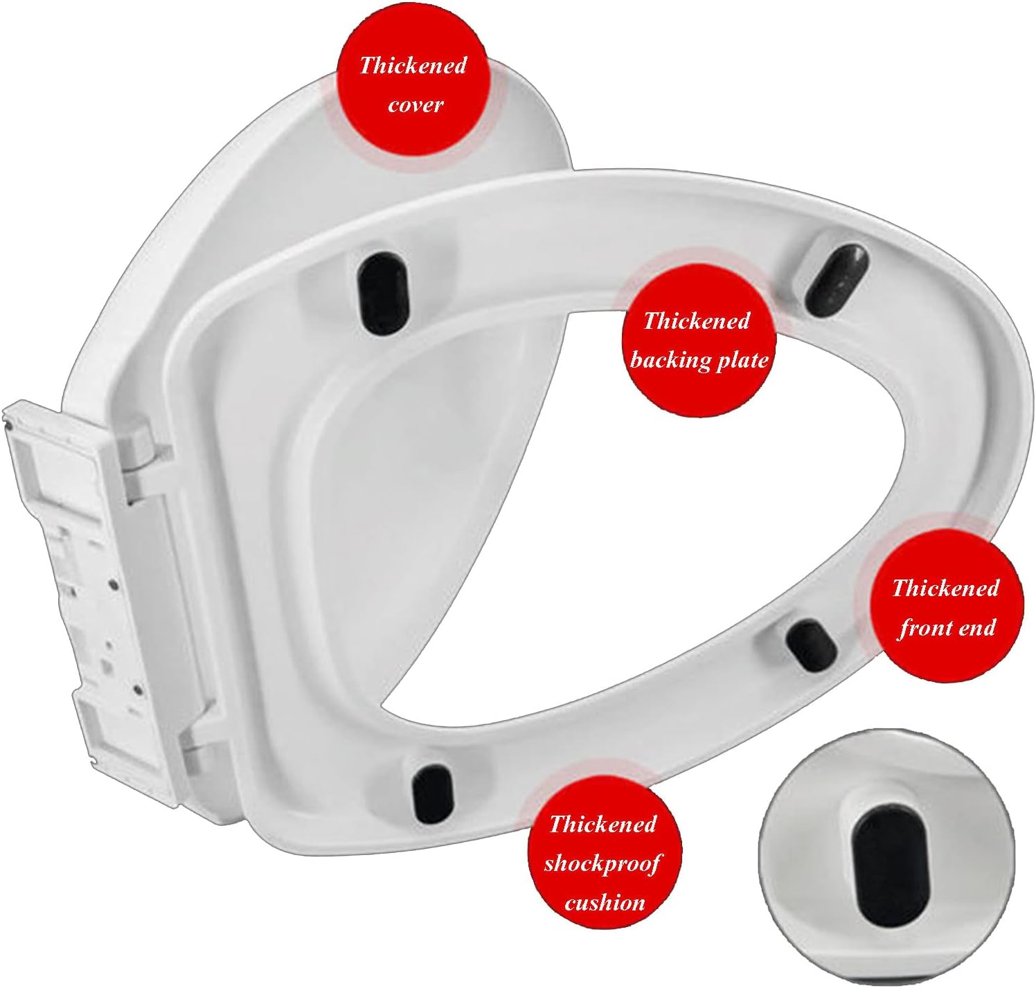 Elongated Toilet Seat with Build in Potty Training Seat, Plastic Toilet Seats with Quietly Closed and Quick Release Hinges, Easy to Install Also Easy to Clean, White