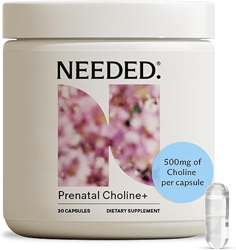 Needed. Cápsulas líquidas de colina prenatal + para el desarrollo cognitivo, suplementos de colina para el embarazo, ayuda al desarrollo del cerebro