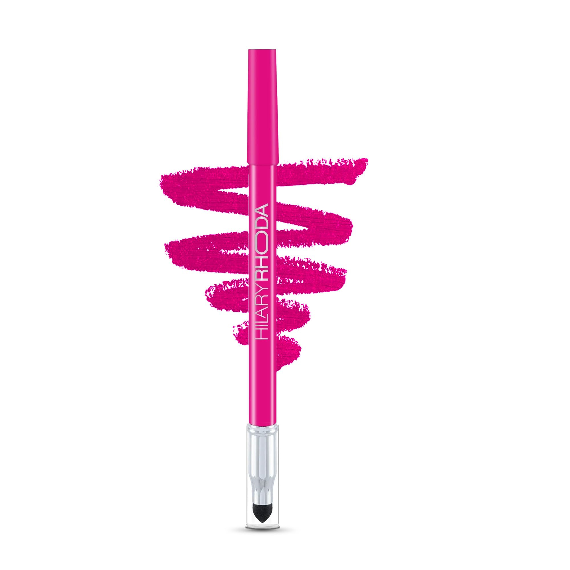 Hilary Rhoda Play n Blend Gel Eyeliner | One Stroke Application | Highly Pigmented | Matte & Shimmer Finish | 2 in 1 Smudger + Eyeliner | Butter Smooth Texture | 1.5g - (Romantic Pink | Shade 07)