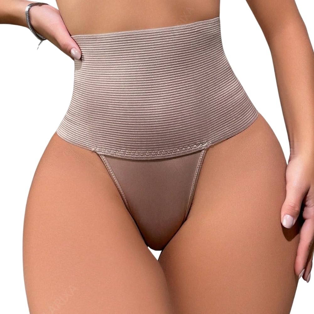neska moda Women's Shapewear Tummy Control Mid Waist Shaping with Seamless Thong Underwear Panty Girdle Bodysuit-STK314-picture-33
