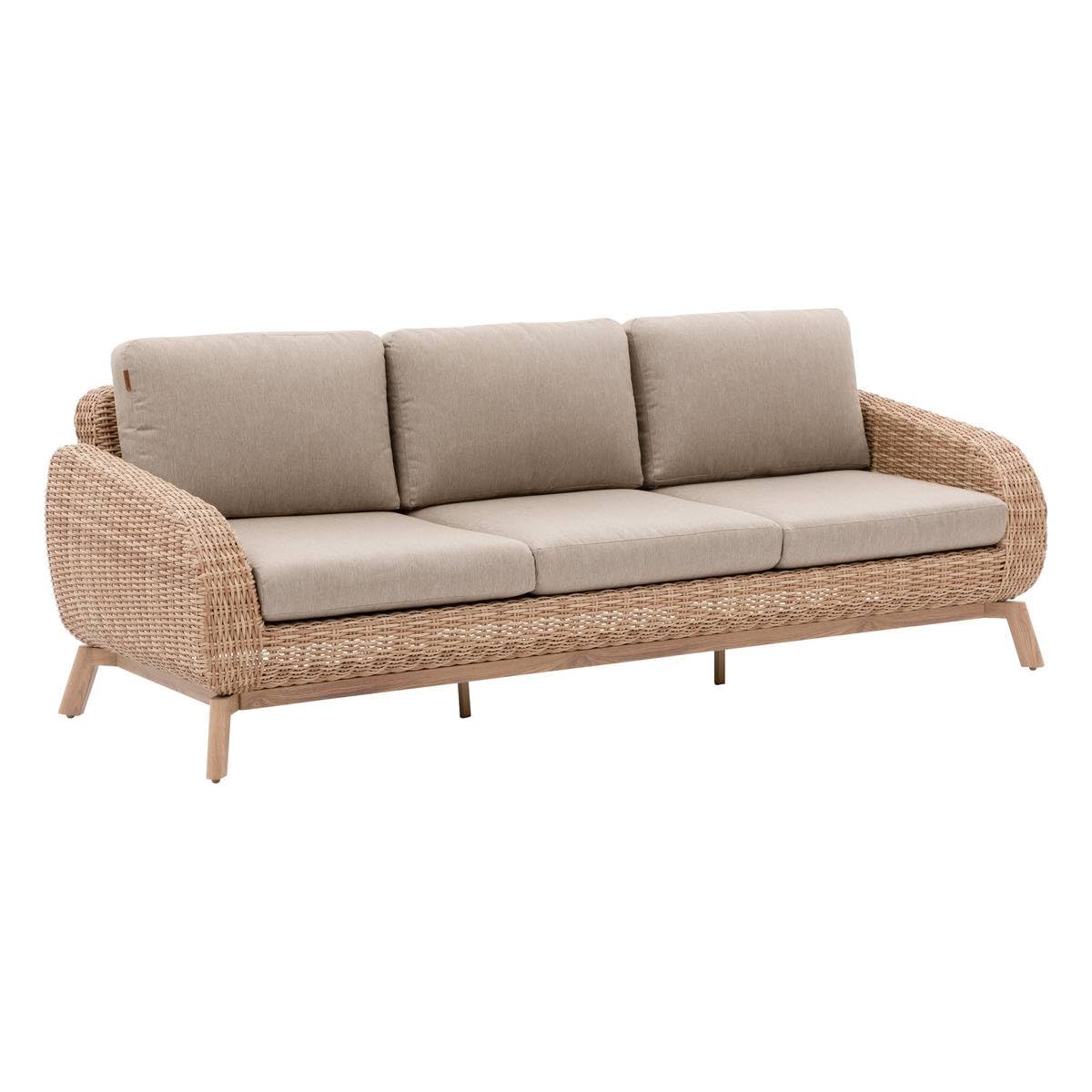 HESPERIDE - Conjunto de Muebles de jardín Manissa Honey - 5 plazas - Resistente a la corrosión - Resina Tejida - Fundas de Cojines extraíbles - Tejido hidrófugo - Patas Ajustables