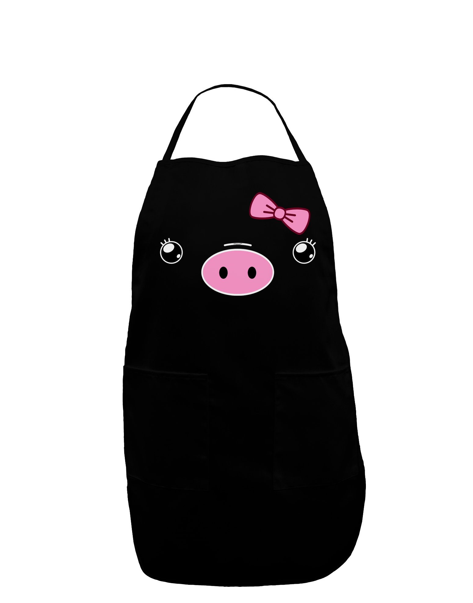 TOOLOUD Kyu-T Face - Oinkette Cute Girl Piglet Dark Adult Apron - Black - One-Size