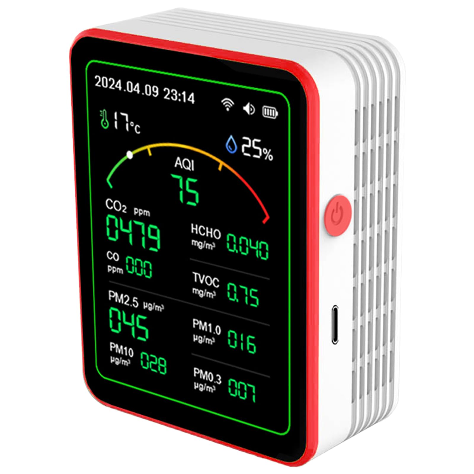Air Qualities Pollution Meter Air Qualities Detector CO2 PM2.5 Formaldehyde TVOC Temperature Humidity Meter Tester Device