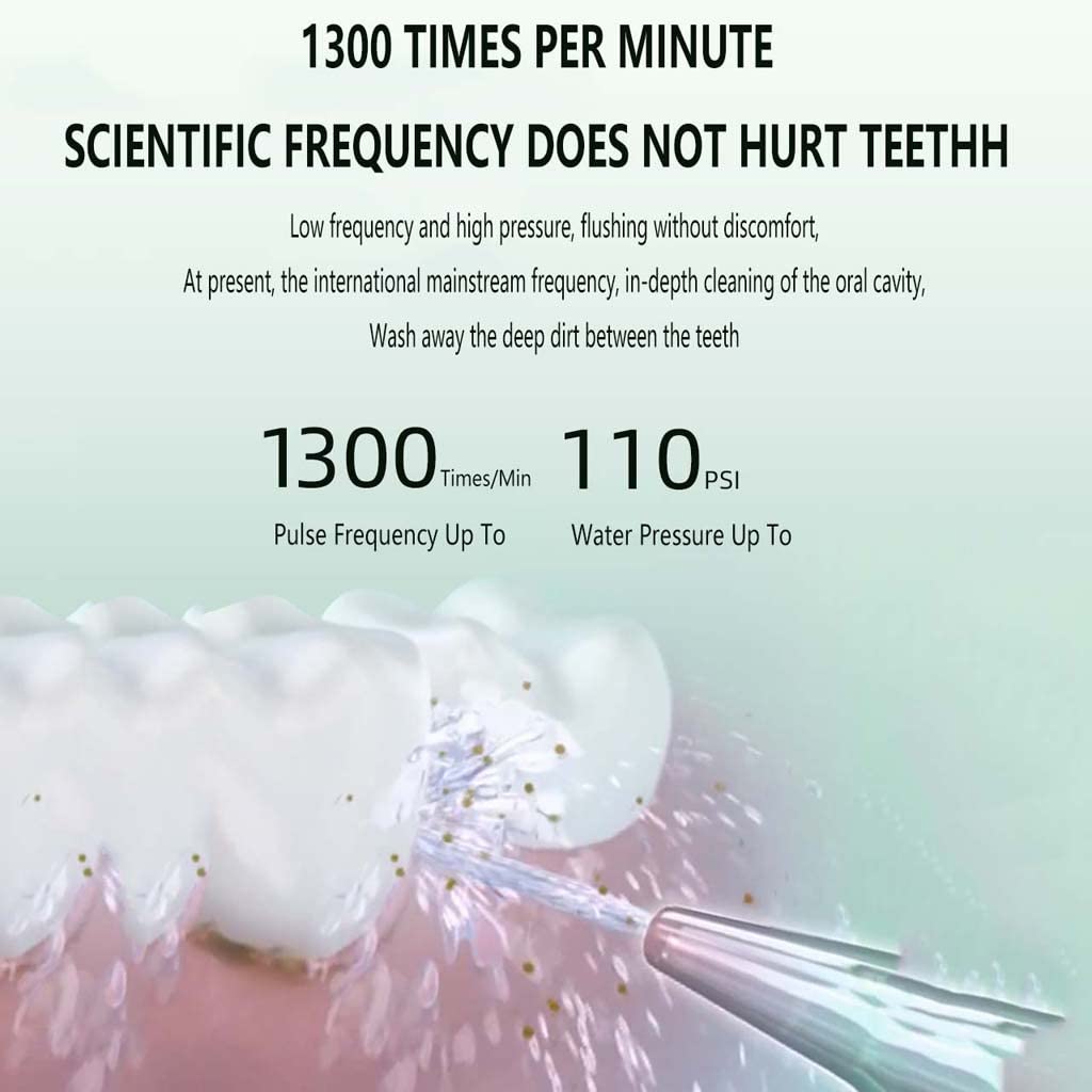 TJH Idropulsore, Denti puliti, irrigatore Orale Dentale Professionale Senza Fili - Serbatoio d'Acqua da 300 ml, Ricaricabile, Impermeabile Ipx7 5 modalità per Pulizia di Denti, apparecchi ortodontici