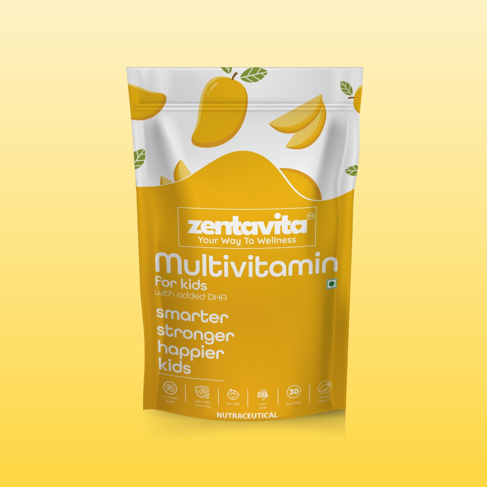 Multivitamin Gummies for Kids with added DHA | Smarter, Stronger & Happier Kids | No Added Sugar (30 Gummies)