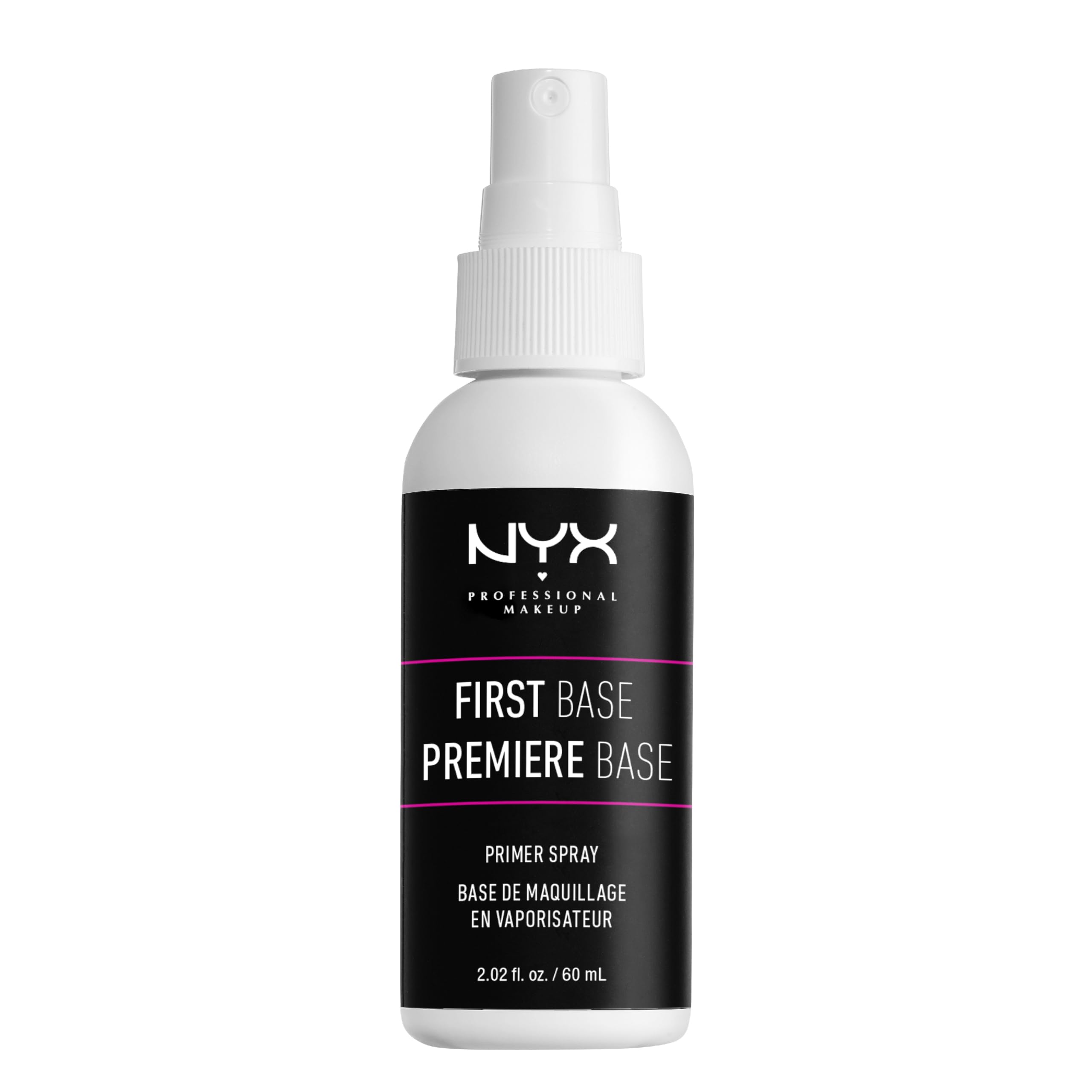 NYX Professional Makeup First Base Primer Spray baza pod makijaż w sprayu lekkie krycie, odświeżenie i komfort skóry, 60 ml
