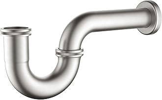 KIBI 1.5-inch Bottle P-Trap for Bathroom Sink | Decorative Brass Waste Drain Kit | Bathroom Basin Plumbing Fixture | Easy Install, Leak-Proof | Brushed Nickel, KPT101