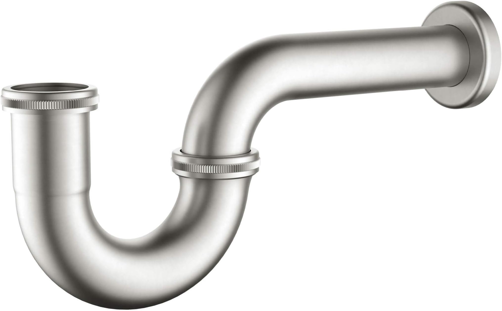 KIBI 1.5-inch Bottle P-Trap for Bathroom Sink | Decorative Brass Waste Drain Kit | Bathroom Basin Plumbing Fixture | Easy Install, Leak-Proof | Brushed Nickel, KPT101