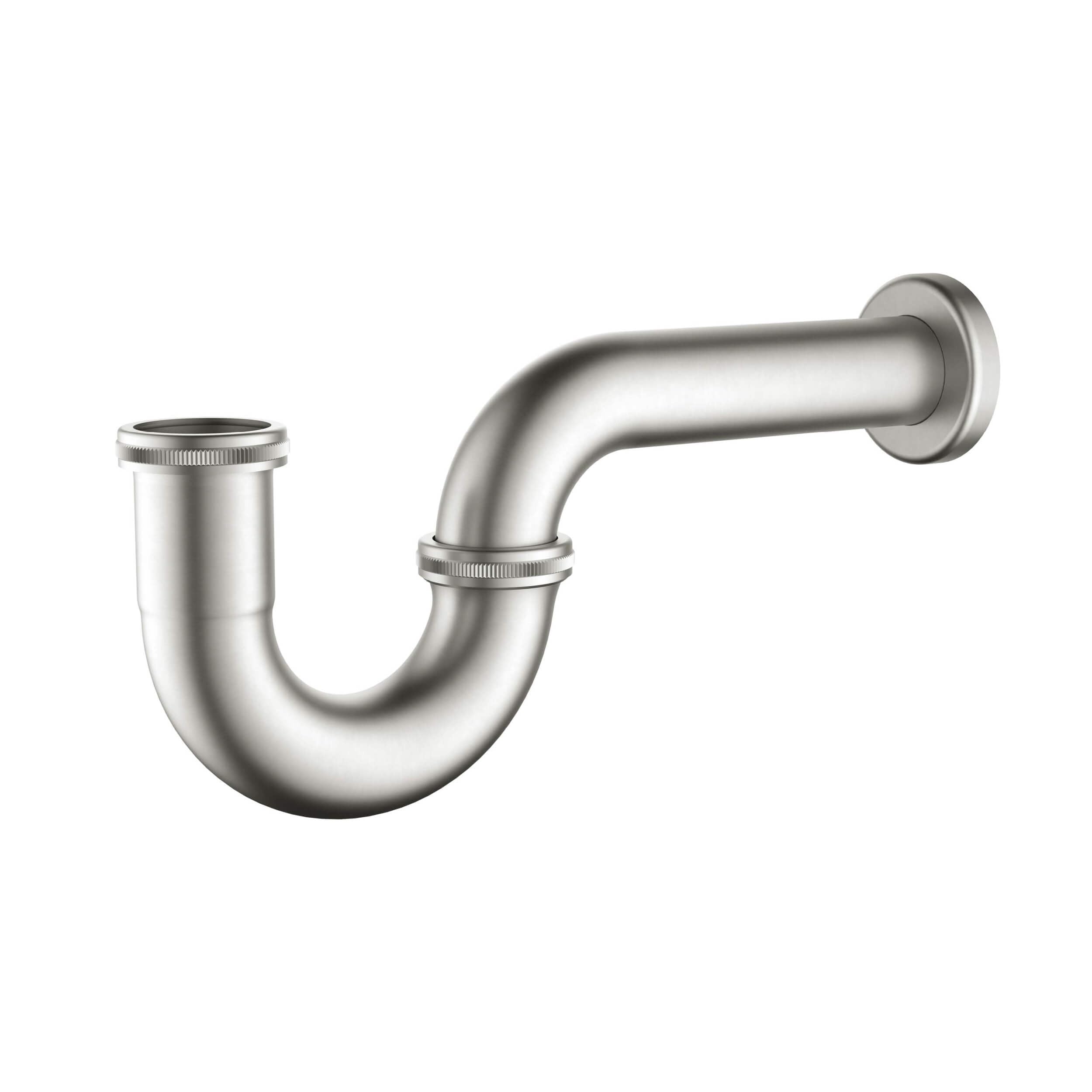 KIBI 1.5-inch Bottle P-Trap for Bathroom Sink | Decorative Brass Waste Drain Kit | Bathroom Basin Plumbing Fixture | Easy Install, Leak-Proof | Brushed Nickel, KPT101