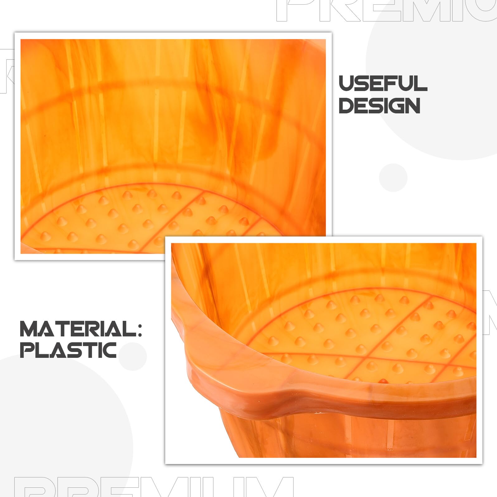 Grande Vasca per Pediluvio in Plastica Effetto Venature Legno, Vasca Idromassaggio i Piedi Spesso e Resistente, Portatile per Uso Domestico e Massaggio Plantare