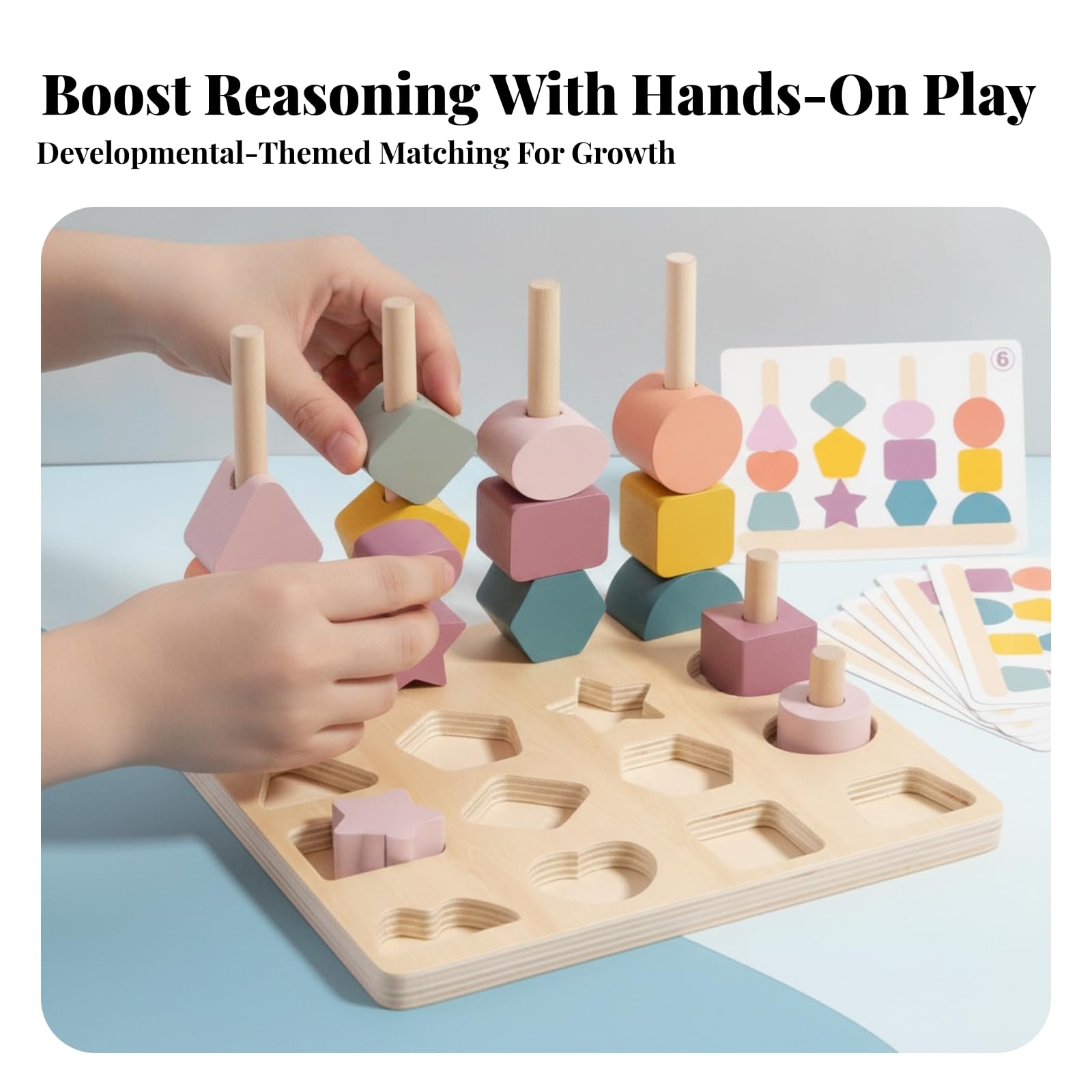 Gioco con Forme Geometriche in Legno | Educativo, Gioco pedagogico con Forme Geometriche, Didattico, per Casa, Stile B
