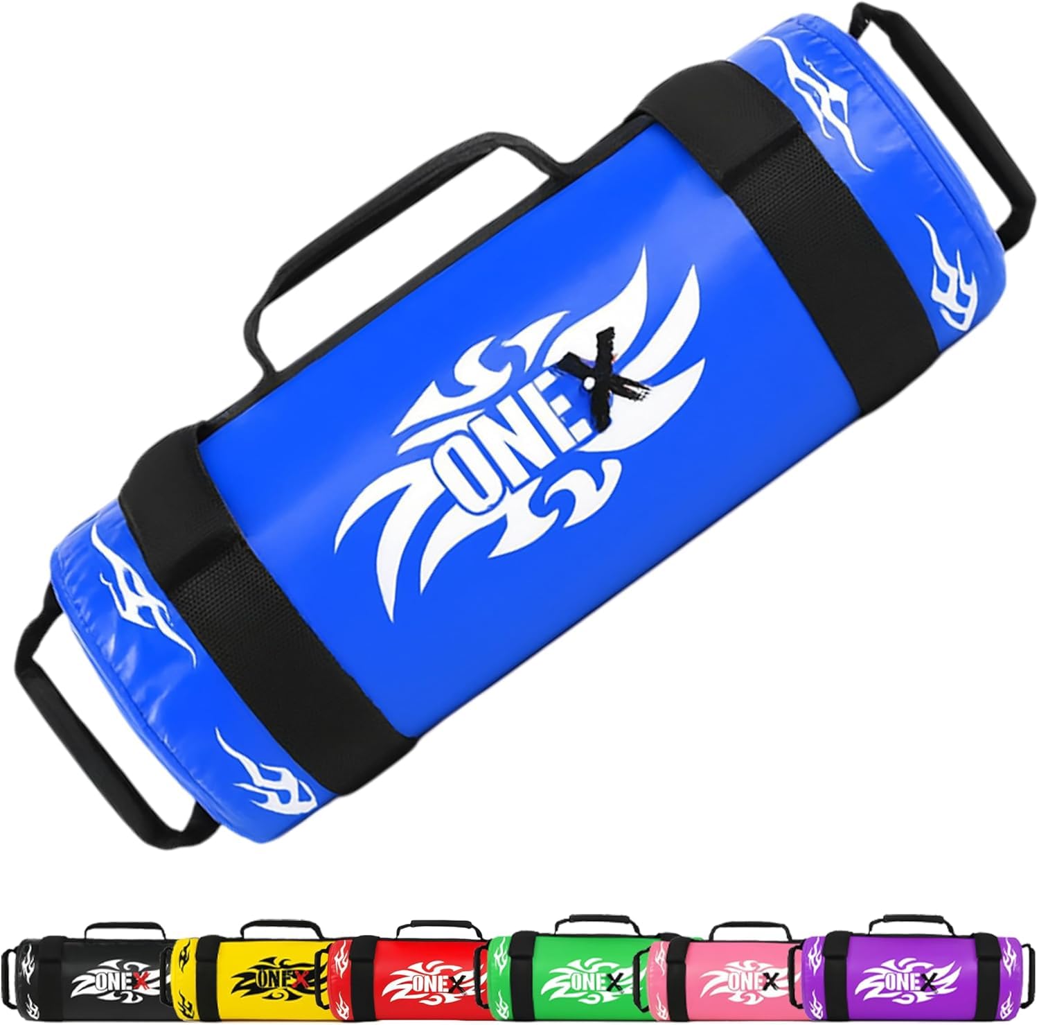 ONEX Power Bag Weighted Sandbag for Strength Training, Functional Fitness, MMA, Boxing, and Home Gym – Durable PU Leather, Secure Grip, Multiple Weights Available (5kg-20kg) (Blue, 25kg)