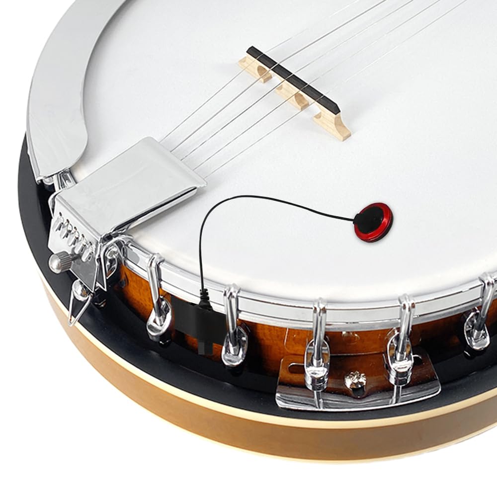 Banjo mit 5 Saiten, 96,5 cm, Full-Size Anfänger-Banjo-Set mit Remo-Kopf und geschlossener Rückseite, 24 Halterungen, inklusive Gigbag, Gurt, Fingerplektren, extra Saiten
