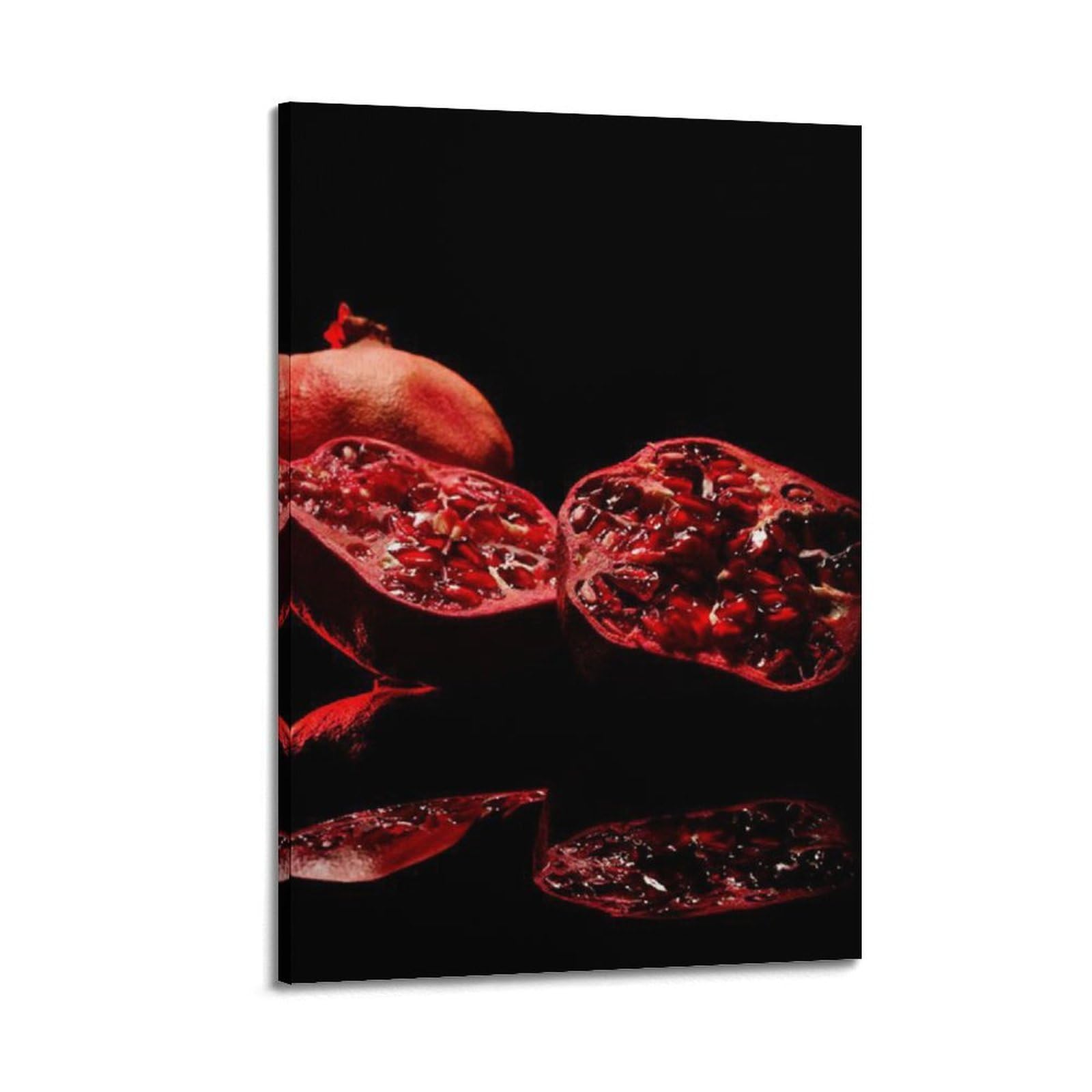 Granatapfel im dunklen Hintergrund, Wandkunst, stimmungsvoller Druck, Obstposter, dramatisches Leinwandbild, geheimnisvolle Dekoration für Wohnzimmer, Schlafzimmer, Arbeitszimmer, Poster, dekorative