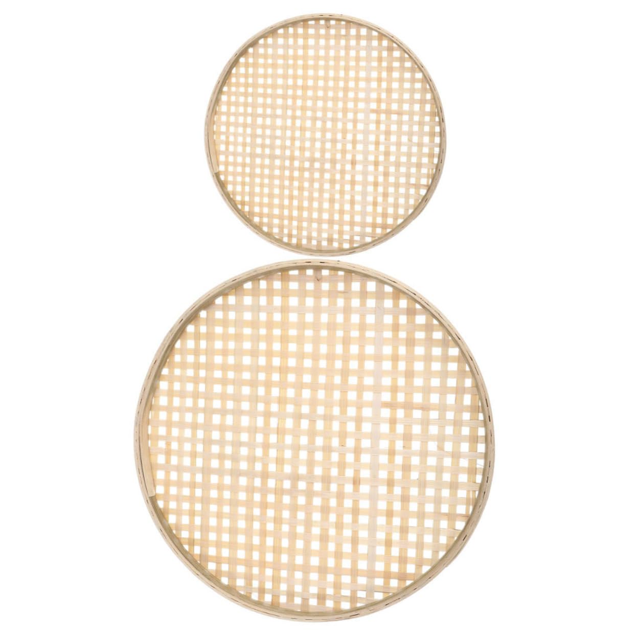 Cabilock 2Pcs Mesh Strainer Multi Function Household Bread Basket Desktop Fruit Tray for Kitchen Study Craftsmanship