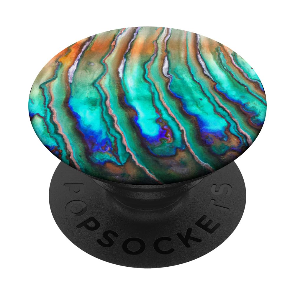 Abalone Shell Pattern PopSockets Swappable PopGrip, Black