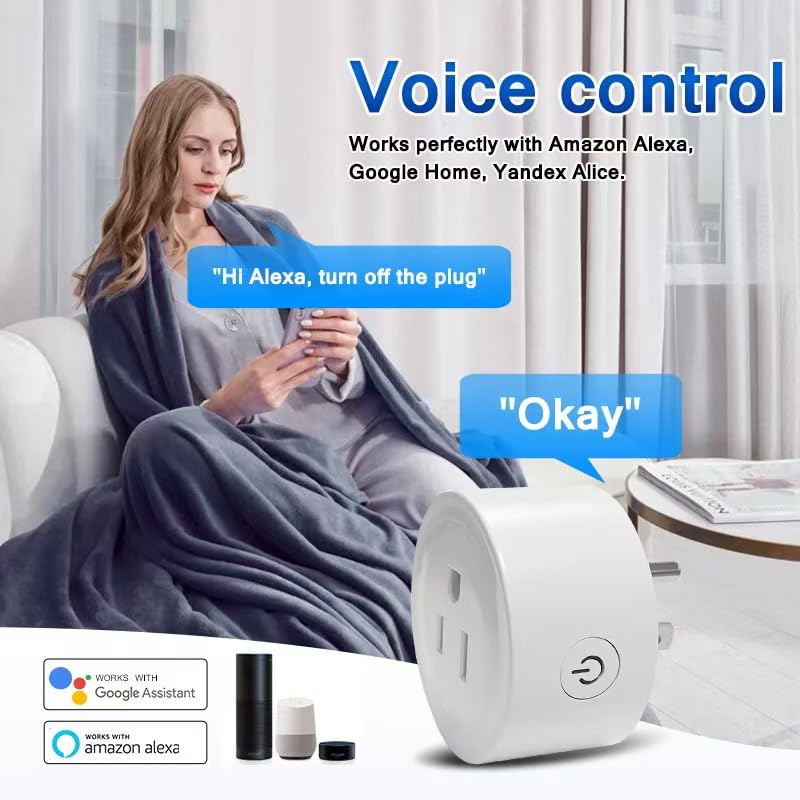 Miniatura 6 de Enchufe inteligente, salida WiFi compatible con Alexa y Google Assistant, Smart Outlet 16A2200W Max, automatización del hogar inteligente, control