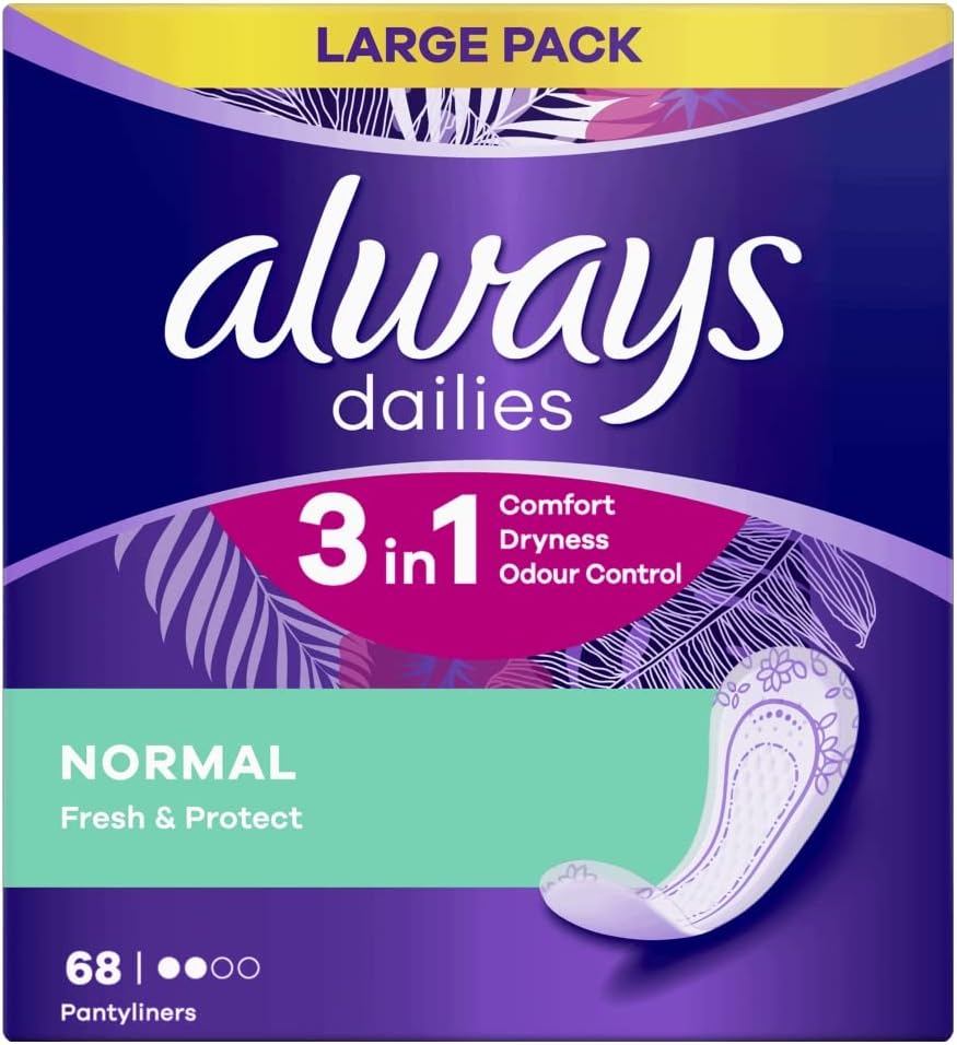 ALWAYS Dailies Panty Liners Normal UNSCENTED 68PK