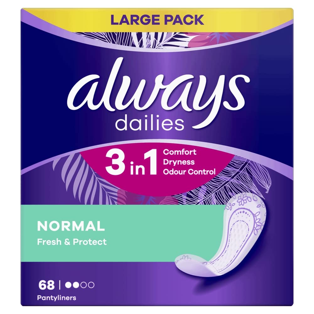 ALWAYS Dailies Panty Liners Normal UNSCENTED 68PK