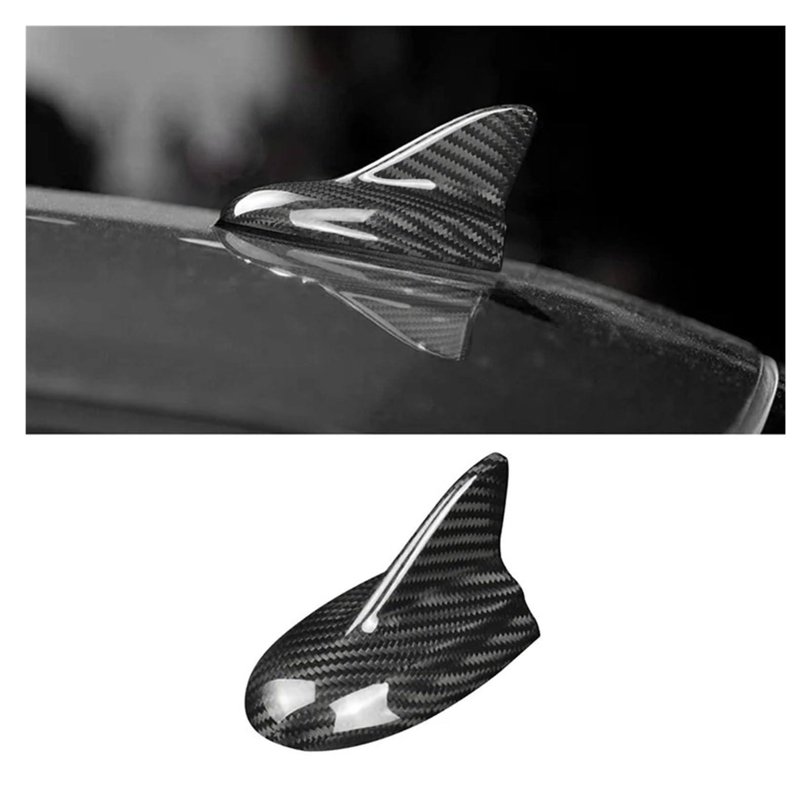 Accessorio esterno for copertura antenna in vera fibra di carbonio Design a pinna di squalo | Compatibile con Dodge Challenger SRT