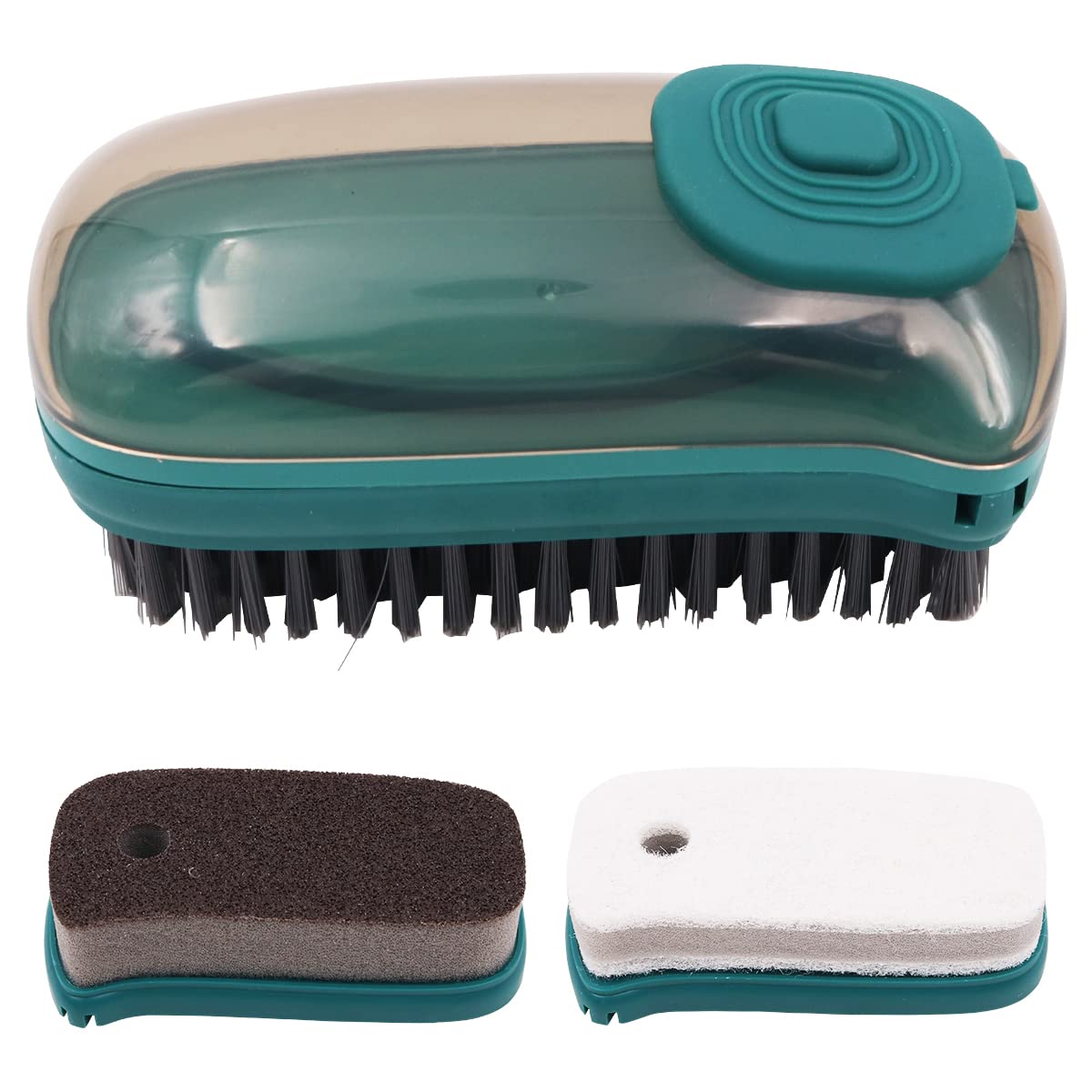 WANGCL Soap Dispensing Dish Brush Set with 3 Replacement Heads for Dishes Pot Pan Kitchen Bathroom Sink Scrubbing
