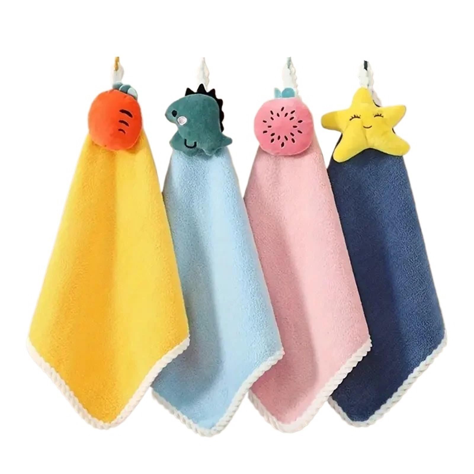 PPdingding 2pcs Cute Microfiber Hand Towels - Ultra Absorbent Bathroom Towels for Quick Drying(4pc)