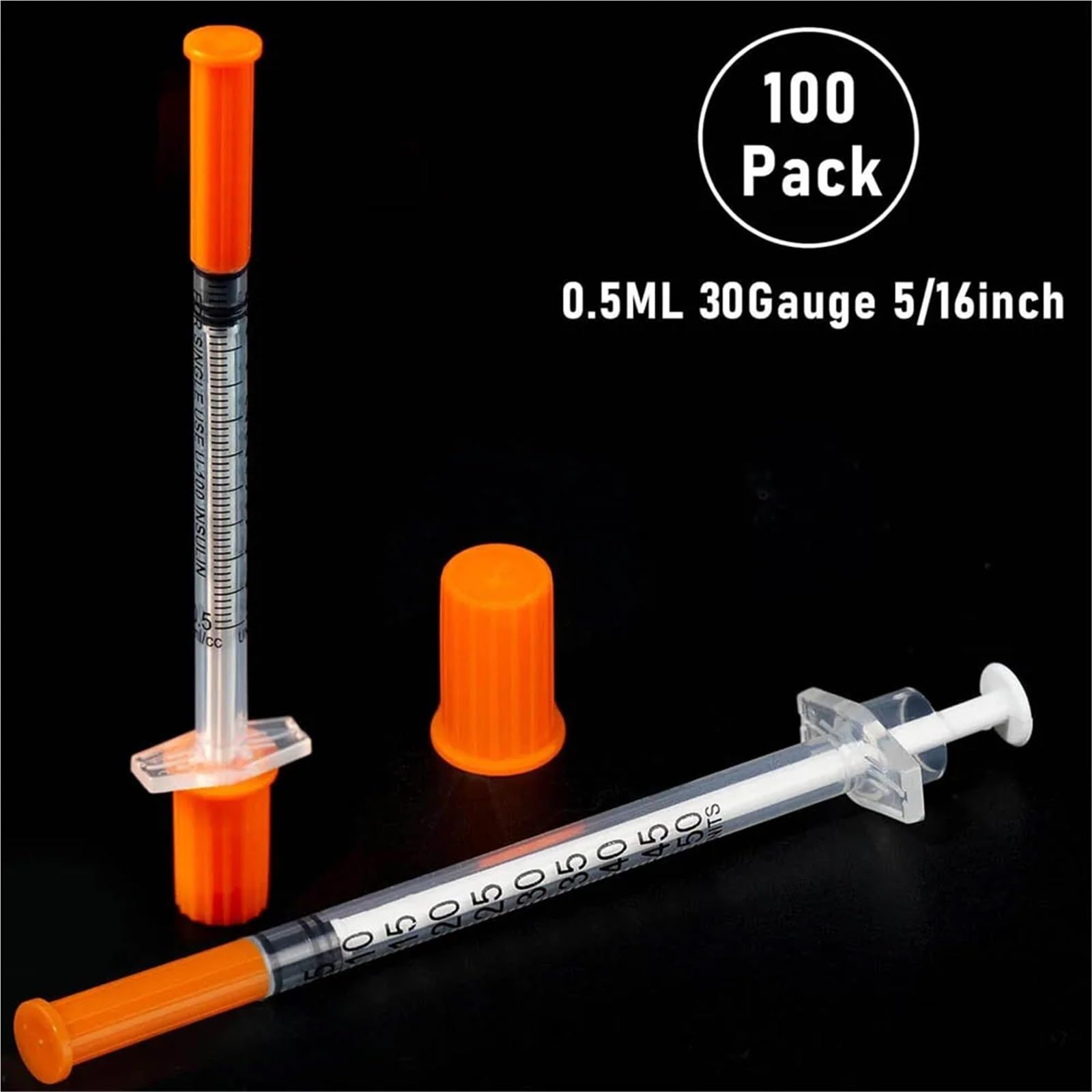 100 szt. 0,5 ml strzykawka do użytku weterynaryjnego, zwierzęcego i laboratoryjnego, jednorazowa