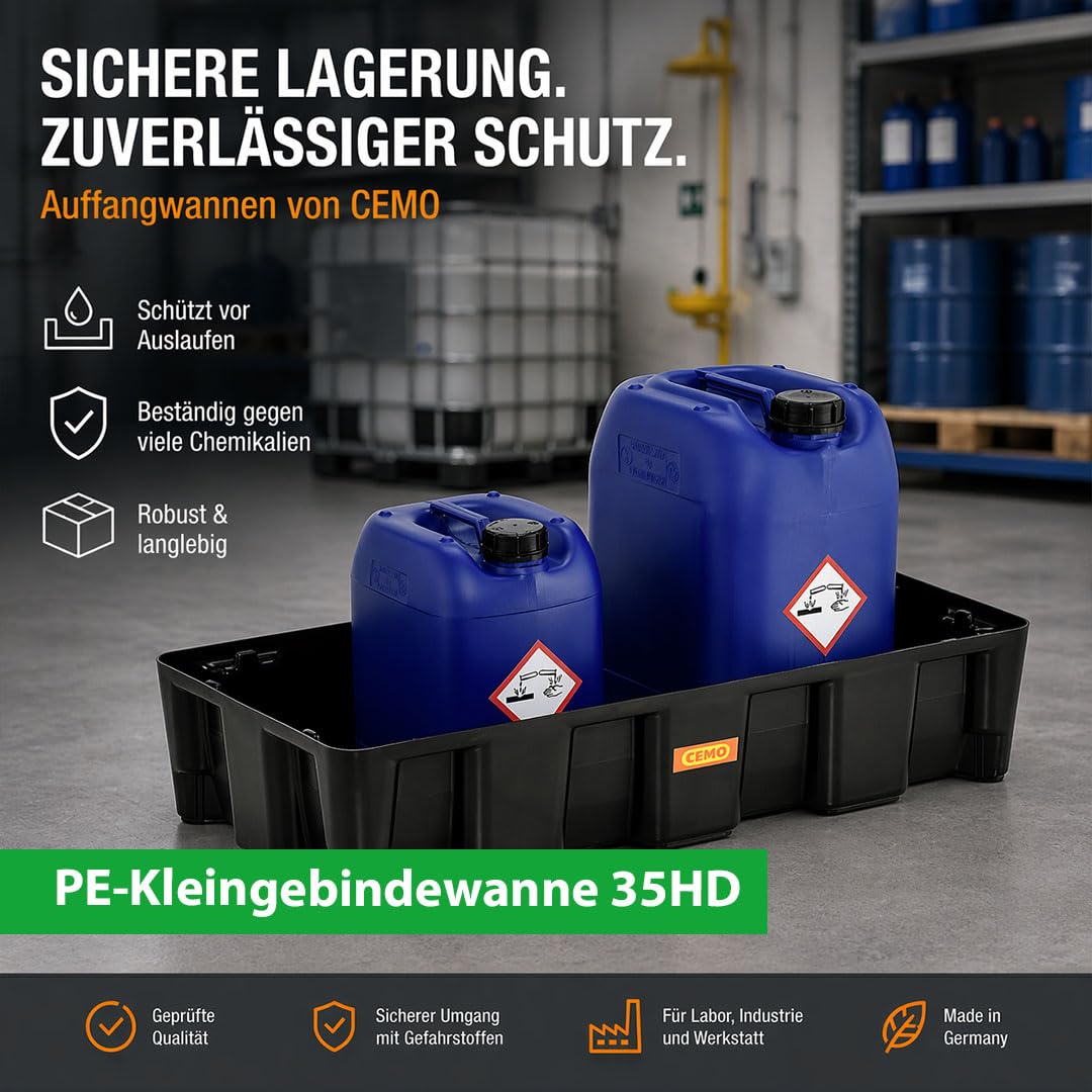 CEMO PE-Auffangwanne 35 HD, schwarz, 35 L