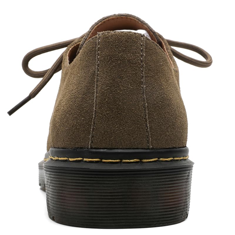Suede Creeper Oxford Shoes, Platform Lace-up Casual Shoes, Available in Black, Brown, Khaki3
