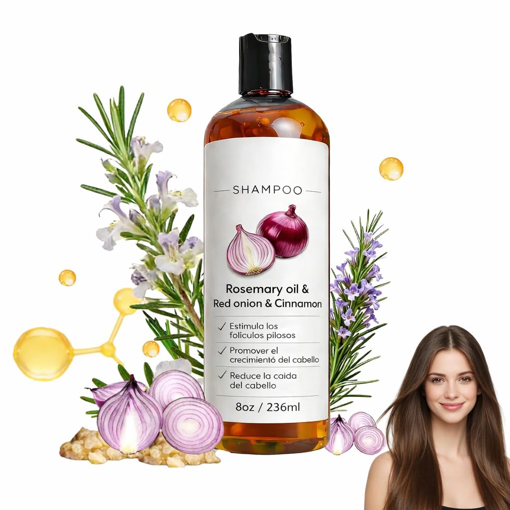 Excalvo Champu De Cebolla,2026 Nuevo Champu Cebolla,Champu Excalvo,Limpieza Diaria Para Un Cabello Más Denso En Apariencia,Para Hombres Y Mujeres,236ml (1)