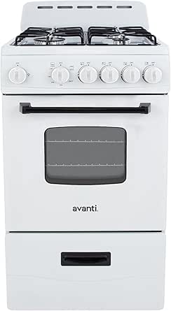 Avanti 20-Inch Gas Range Oven, 2.1 Cu.Ft., White